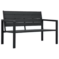 Ławki ogrodowe - vidaXL Ławka ogrodowa, 120 cm, czarna, HDPE o wyglądzie drewna - miniaturka - grafika 1