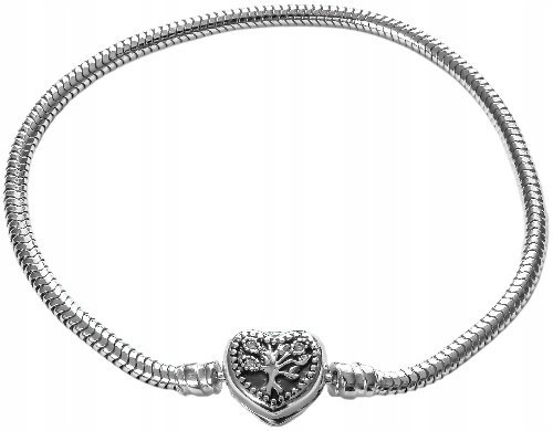 Bransoletka srebrna 925 modułowa moments do charms, koralików 17cm, 3,0mm,