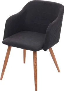 Krzesło do jadalni HWC-D71, krzesło kuchenne, design retro, podłokietniki tkanina/tekstylia ~ antracyt/szary - Krzesła - miniaturka - grafika 1