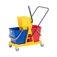 Wózki serwisowe - ulsonix Wózek do sprzątania wyżymaczka 2 wiadra 60 l - miniaturka - grafika 1