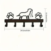 Inne - TEMU 1 szt. Odporny na rdzę wieszak na smycz i obrożę dla psa do montażu na ścianie z 5 haczykami - Organizer dla zwierząt w stylu casual - miniaturka - grafika 1