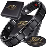 Bransolety męskie - Czarna Zdrowotna Bransoletka Męska Magnetyczna Moc Boston Jewellery - miniaturka - grafika 1