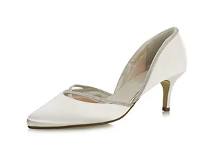Rainbow Club Buty ślubne Teddie - czółenka Ivory z brokatem satyna - damskie - Czółenka - miniaturka - grafika 1