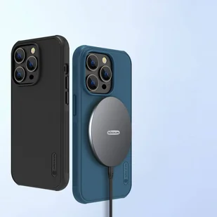 Nillkin Super Frosted Shield Pro Magnetic Case etui iPhone 14 Pro Max z MagSafe magnetyczne niebieski - Etui i futerały do telefonów - miniaturka - grafika 7
