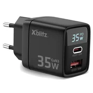 Ładowarki do telefonów - Xblitz XC1 USB-A USB-C PD 35W GAN3 LCD Czarny - miniaturka - grafika 1