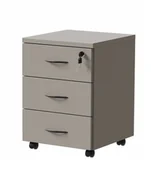 Szafki biurowe - Kontenerek pod biurko na kółkach szary BP89, na kluczyk - miniaturka - grafika 1