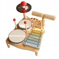 Instrumenty muzyczne dla dzieci - DREWNIANE INSTRUMENTY MUZYCZNE PERKUSYJNE PERKUSJA DLA DZIECI BĘBEN - miniaturka - grafika 1