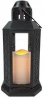Świeczniki - LATARENKA LAMPION LED CZARNY ŚWIECA BATERIE 2xR6 - miniaturka - grafika 1