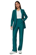 Spodnie damskie - Trendyol Damskie spodnie z wysokim stanem, proste nogawki, turkusowe, 36, Niebieskozielony, 62 - miniaturka - grafika 1