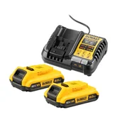 Akumulatory do elektronarzędzi - DeWalt DCB1104D2-QW zestaw zasilający 18V 2x2,0Ah Li-Ion z ładowarką DCB1104 w kartonie - miniaturka - grafika 1