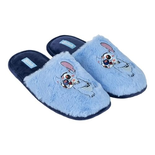 Stitch Otwarte kapcie - kolor niebieski - rozmiary 40/41 - kapcie - kapcie z poliestru z podeszwą TPR - produkt oryginalny, Niebieski, 40/41 EU