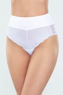 Majtki damskie - Eldar Viona majtki wyszczuplające z koronką białe S - miniaturka - grafika 1