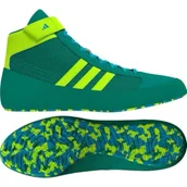 Kimona, stroje i obuwie - Adidas Buty Zapaśnicze Bokserskie Havoc II Green/Cyan - miniaturka - grafika 1