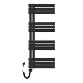 Grzejniki łazienkowe - Rebison Grzejnik łazienkowy Sophia 1180 czarny elektryczny, Szerokość - 400 mm, Grzałka elektryczna - Czarna 600 w - miniaturka - grafika 1