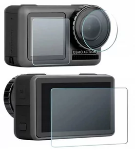 SZKŁO Hartowane 3w1 do DJI Osmo Action OSŁONA 9H na OBIEKTYW LCD - Akcesoria do drona - miniaturka - grafika 1