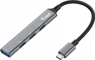 Huby USB - Equip USB Hub 4-portowy 3.1/C->1x3.0/3x2.0 o.Zasilacz Szary - miniaturka - grafika 1
