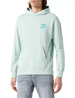 Bluzy męskie - FILA Męska bluza z kapturem Baar Oversized, Silt Green, XXL - miniaturka - grafika 1