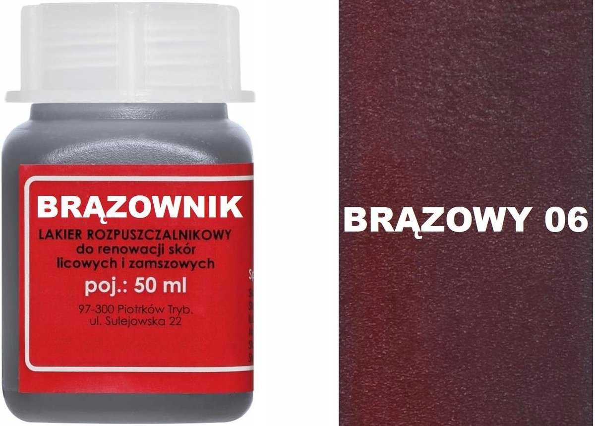 BRĄZOWNIK Renoskór UNIWERSALNA FARBA do Skóry Licowej Zamszu Nubuku LAKIER
