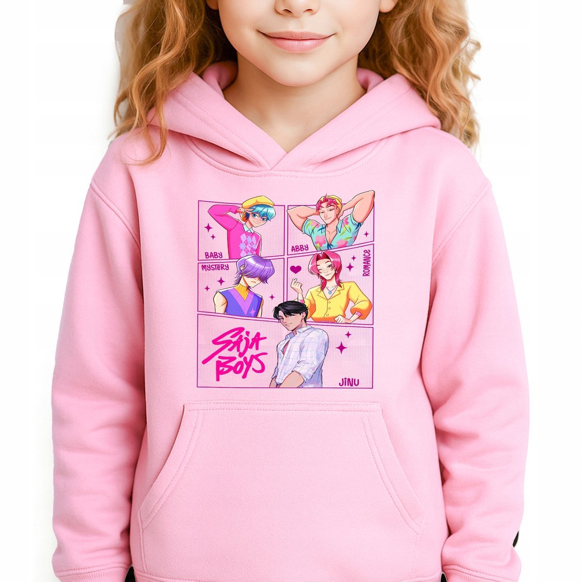 Bluza Dziecięca Różowa Z Kapturem CARTOON SAJABOYS Muzyka Wzory Rozm 128 cm