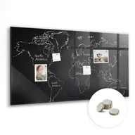 Tablice i flipcharty - Szklana Tablica Magnetyczna - 120x60 cm, Mapa świata kraje - miniaturka - grafika 1