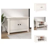 Szafki na buty - vidaXL Szafka na buty biała 70x38x45,5 cm lite drewno sosnowe - Stojaki i szafki na buty - miniaturka - grafika 1