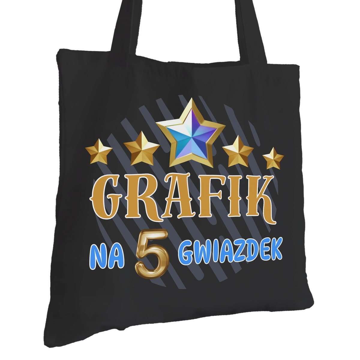 Torba Bawełniana dla Grafika Czarna Na Prezent Ekologiczna Trwały Nadruk