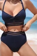 Stroje kąpielowe - Granatowy zestaw góry od bikini Sweetheart Twist dół wyszczuplający brzuch - miniaturka - grafika 1
