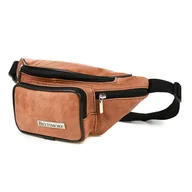 Nerki - Saszetka nerka skórzana biodrówka camel Beltimore F42 brązowy, beżowy - miniaturka - grafika 1