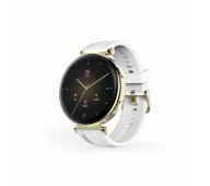 Smartwatch - Hama Fit Watch 7000 Złota koperta z białym paskiem - miniaturka - grafika 1