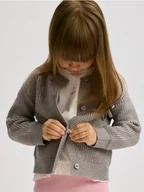 Bluzy dla dziewczynek - Reserved - Dzianinowy kardigan z wiskozą - ciemnoszary - miniaturka - grafika 1