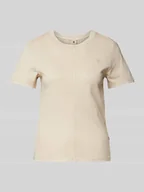 Koszulki i topy damskie - T-shirt z wyhaftowanym logo - miniaturka - grafika 1
