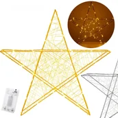 Oświetlenie świąteczne - Oświetlenie świąteczne 100 LED gwiazda dekoracja świąteczna witraż biały ciepły - miniaturka - grafika 1