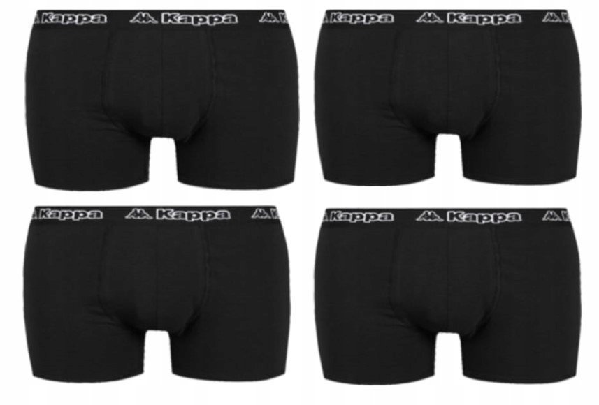 Bokserki Męskie Majtki Miękkie Kappa 2-Pak Zestaw 2 Par Bawełna Czarne L