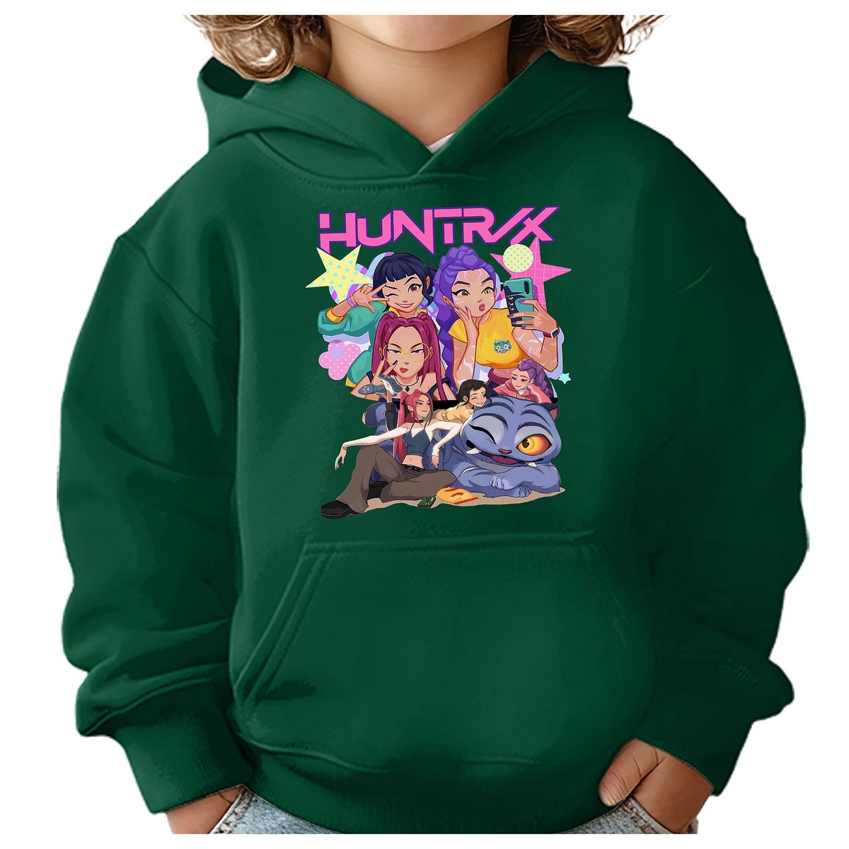 BLUZA DZIECIĘCA KPOP DEMON HUNTERS HUNTRIX 110-116 Z KAPTUREM BAWEŁNIANA