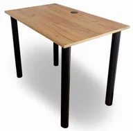 Biurka - Industrialne biurko z regulowanymi nogami 90x60 dąb craft złoty Deho - miniaturka - grafika 1