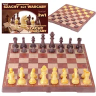 Gry planszowe - SZACHY WARCABY 2W1 - magnetyczne duże 31 cm x 31 cm - miniaturka - grafika 1
