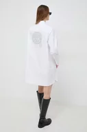 Koszule damskie - Karl Lagerfeld koszula bawełniana damska kolor biały relaxed z kołnierzykiem klasycznym - miniaturka - grafika 1