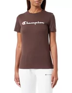 Koszulki i topy damskie - Champion Legacy American Classics W-Light Cotton Jersey S-s Regular Crewneck Koszulka damska, Brązowy, L - miniaturka - grafika 1