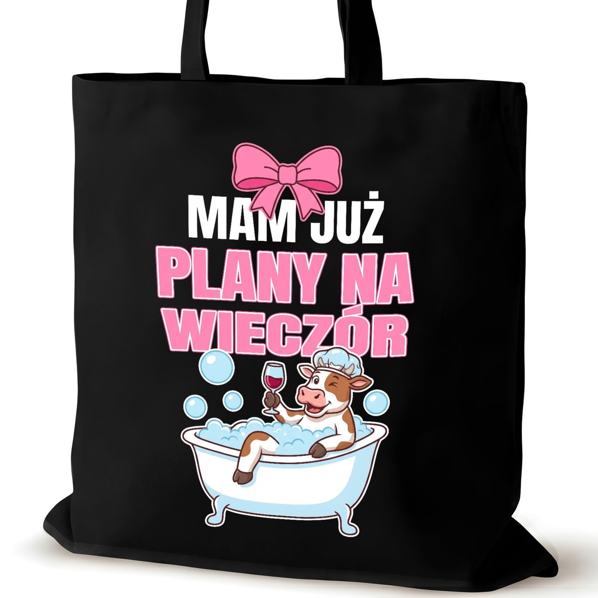 Torba bawełniana dla VIRAL na ramię czarna nadrukiem prezent śmieszna