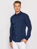 Koszule męskie - Tommy Jeans Koszula DM0DM04405 Granatowy Slim Fit - miniaturka - grafika 1