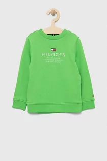 Bluzy dla chłopców - Tommy Hilfiger bluza dziecięca kolor zielony z nadrukiem - grafika 1