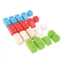 Bigjigs Toys Klocki Click Podstawowe kolory Pakiet Startowy - Klocki - miniaturka - grafika 1