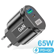 Ładowarki do telefonów - SZYBKA ŁADOWARKA SIECIOWA 65W CZARNA - miniaturka - grafika 1