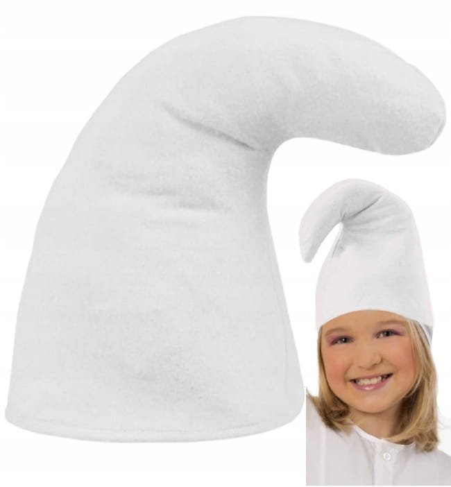 Czapka krasnala biała