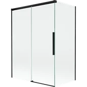 Parawany nawannowe - Mexen Rox parawan nawannowy 2-skrzydłowy rozsuwany 120 + 70 x 150 cm, transparent, czarny - 8C9-120-070-70-00 - miniaturka - grafika 1