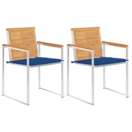 Fotele i krzesła ogrodowe - vidaXL Krzesła ogrodowe z poduszkami 2 szt. drewno tekowe i stal 3061519 - miniaturka - grafika 1