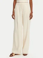 Spodnie damskie - Marella Spodnie materiałowe Fred 2513131085 Écru Wide Leg - miniaturka - grafika 1