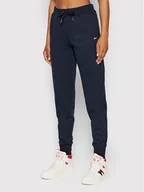 Spodnie sportowe damskie - Tommy Hilfiger Spodnie dresowe S10S101318 Granatowy Regular Fit - miniaturka - grafika 1