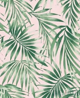 Tapety - Superfresco Easy Różowa tapeta winylowa na flizelinie w zielone liście palmy tropikalna 106569_opcje - miniaturka - grafika 1