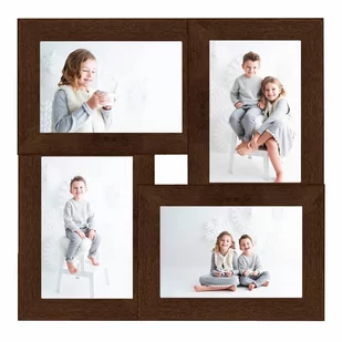 NA Ramka vidaXL Ramka 4 zdjęcia 10x15 cm ciemnobrązowa MDF 332770 - Ramki na zdjęcia - miniaturka - grafika 1